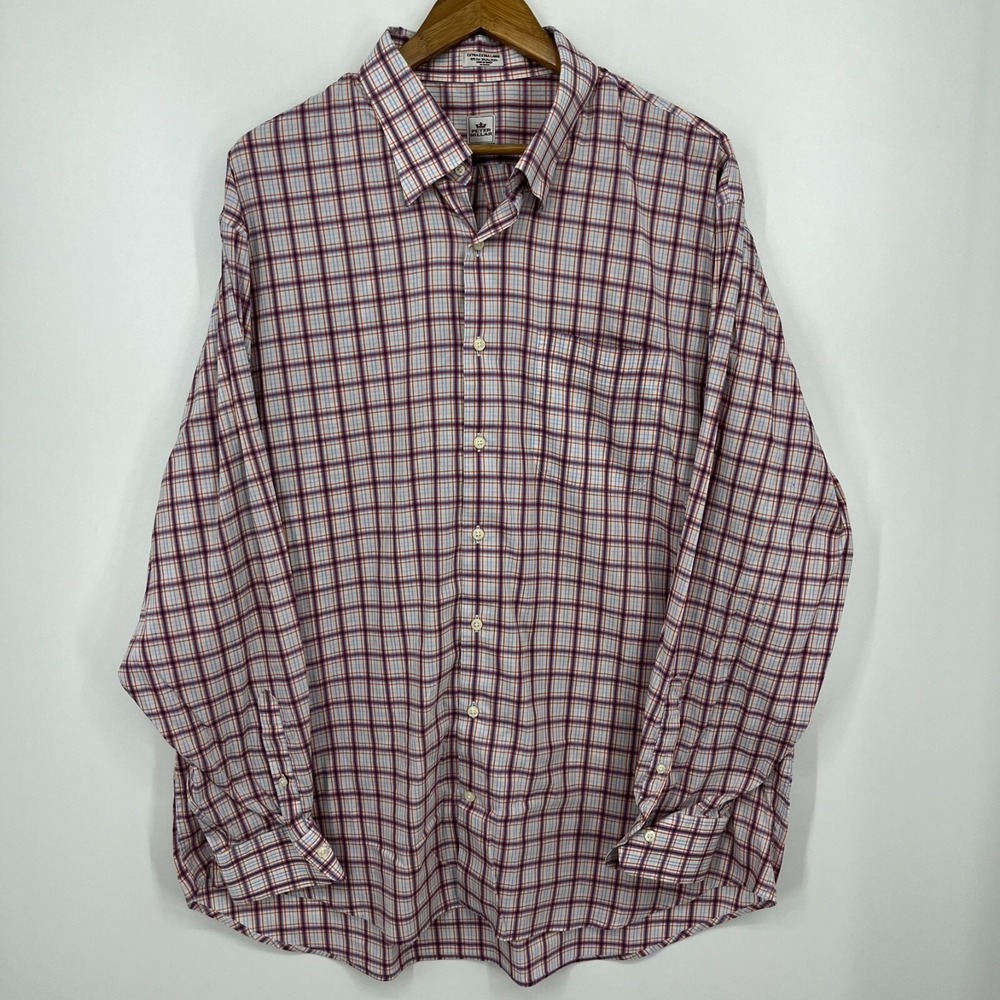 Peter Millar Long Sleeve Button Shirt Men's 2XL Multicolor Plaid‎ Print Collared